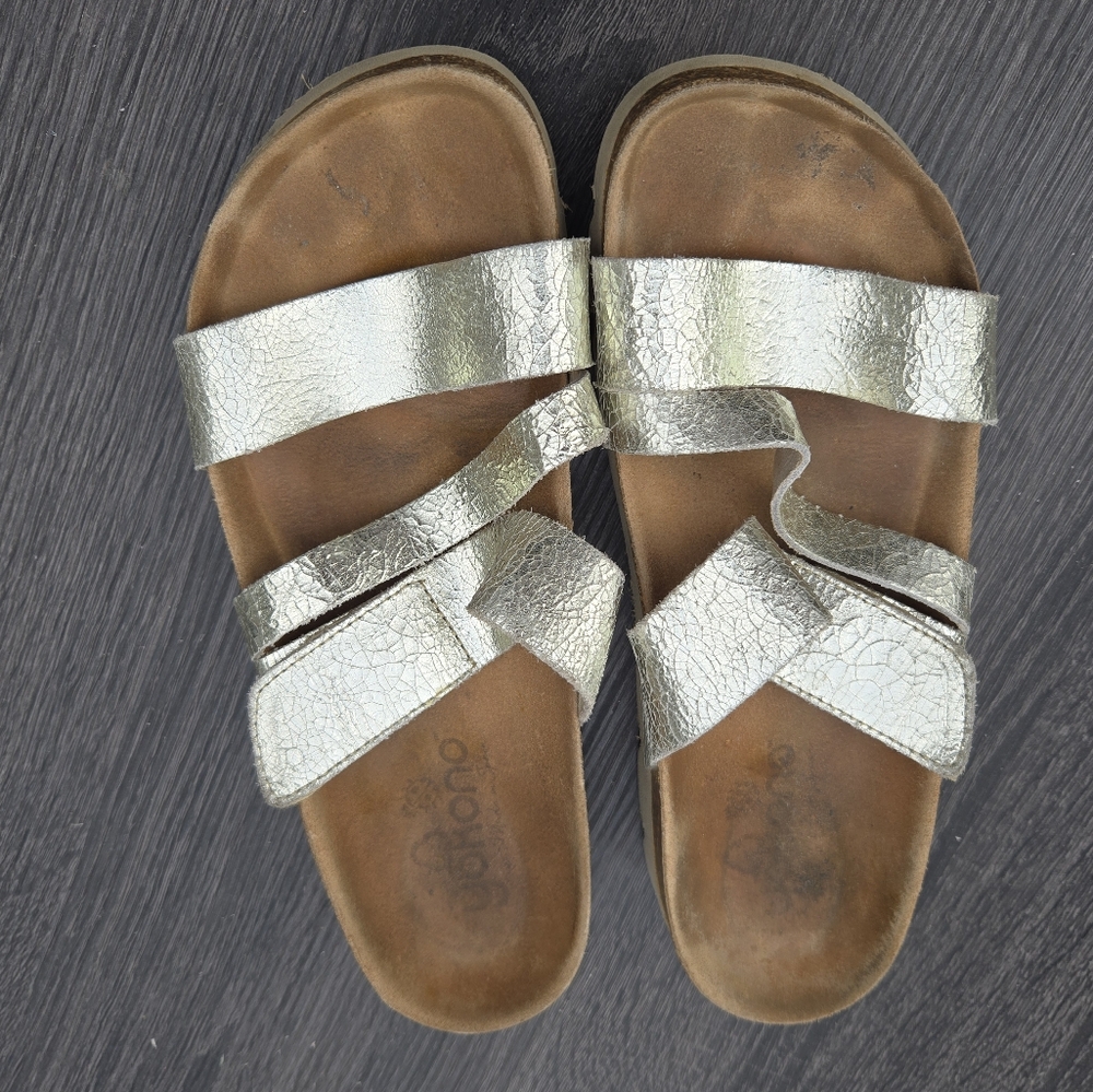 Yokono Silver Sandals Adjustable Straps Made in Spain Narrow EU 39 US 7.5-8